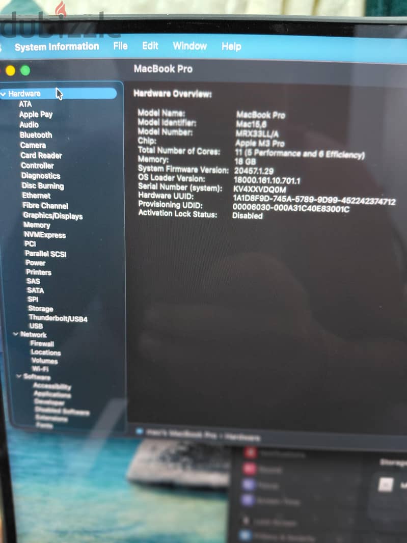 MacBook pro M3 pro 2023 Ram 18 With Box 12