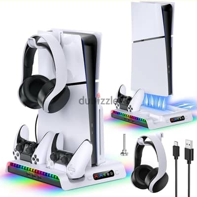 ps5 slim 1tb with cooling stand & charger Disc version