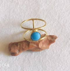 American Turquoise 18k gold ring 0