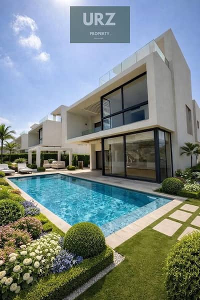 A finished standalone villa overlooking the lake in talala New Heliopolis for sale near Madinaty Sodic and New Giza