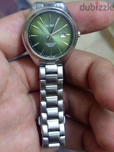 ساعة Alba حريمي أصلية – Stainless Steel – Green Dial