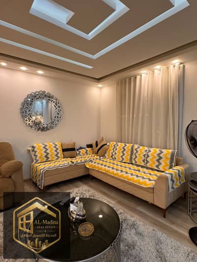 Apartment for rent in Al Rehab, first occupancy, furnished with hotel-style furniture, near services.