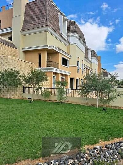 Townhouse for sale with immediate delivery in Sarai Compound located next to Madinaty and opposite El Shorouk It is a fully serviced