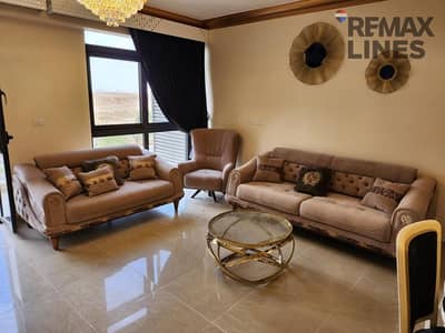 Fully furnished apartment for rent, first occupancy in B8 Madinaty 150m 3 bedrooms and 2 baths second floor modern luxurious hotel furniture