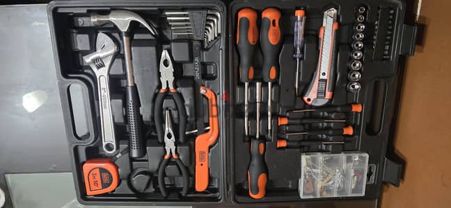 طقم عدة BLACK+DECKER أصلي – 108 قطعة – جديد