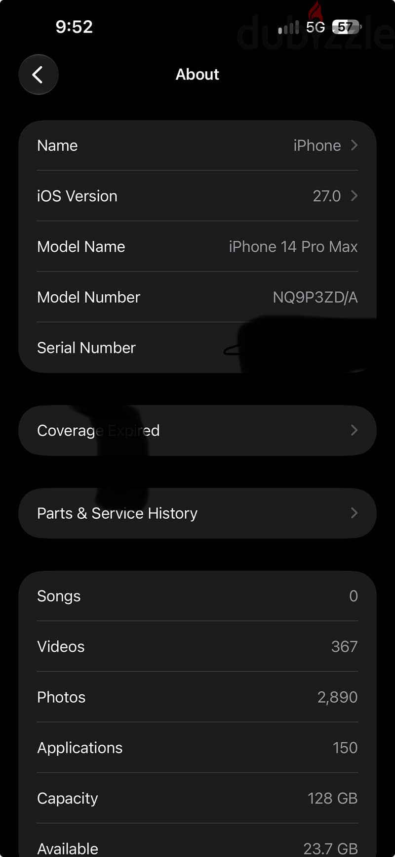 iPhone 14 Pro Max128G battery  85% 3