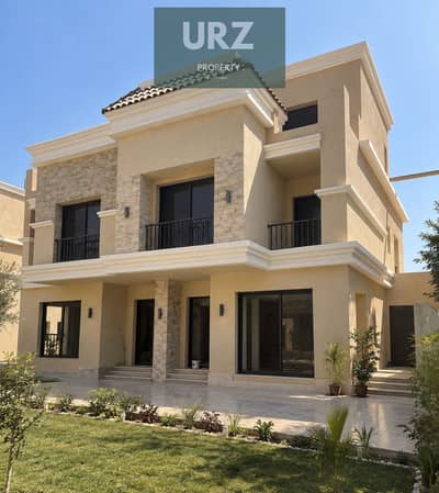 Last corner villa in Sarai 5 bedrooms with direct lake view 12 year installments on Suez Road next to Madinaty minutes from AUC and Mountain View