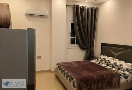 Furnished 90 sqm studio for rent in the Al-Narges 3 Villas area, Fifth Settlement; close to major thoroughfares