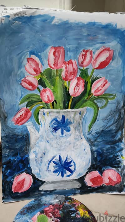 tulip acrylic painting