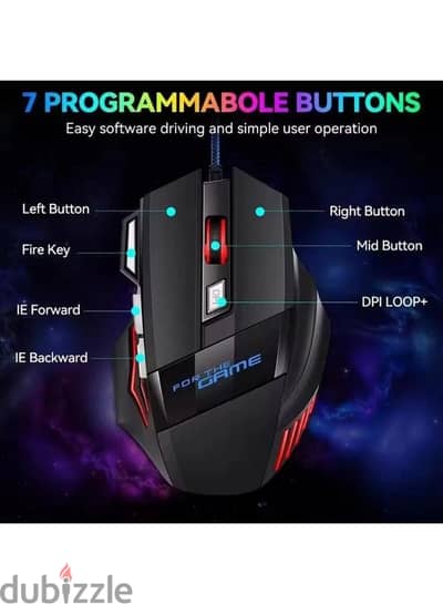 G6 Gaming Mouse | 3200 DPI | 7 Buttons | RGB | Braided Cable ماوس