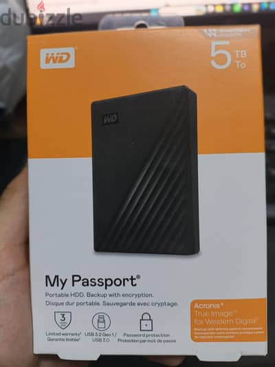 هارد خارجي WD My Passport 5TB جديد متبرشم