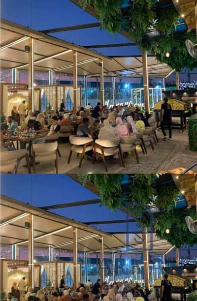 Cafe (29 sqm + 10 sqm outdoor area) with frontage next to the Mobil gas station in Hadayek October; down payment: 330,000.