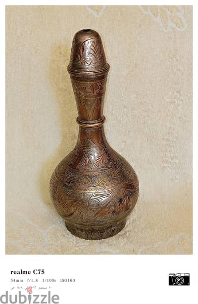 ابريق نحاس هندي مطلي فضه