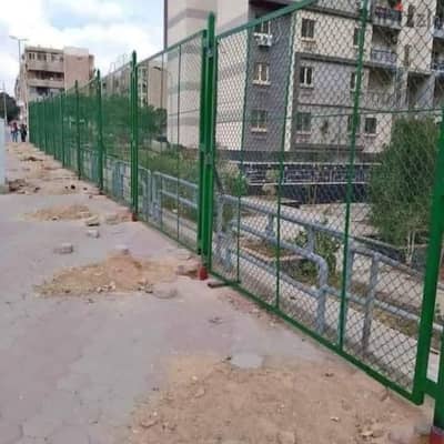 اسوار سلك شبك اخضر علب اعمده نهيز