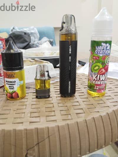 بود كسر الزيرو vaporesso vibe se 2 معاها 2 كارتدج و 2 ليكويد