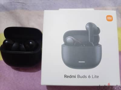 سماعة بلوتوث Redmi Buds 6 Lite أسود أصلية بالعلبة والقطع كاملة