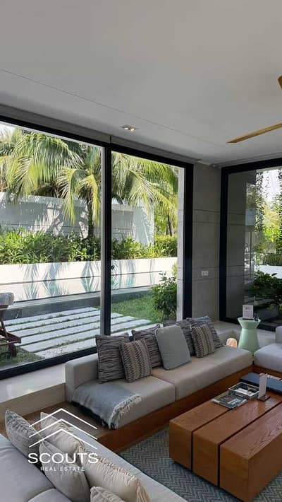 Apartment with a garden for sale a landscape view in Sarai New Cairo located next to Madinaty and opposite Al Sherouk offering the best payment plan