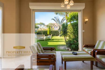 Lowest-priced resale twin house (340 sqm; 4 bedrooms + nanny's room) for sale in Marassi. Features a double view and comes fully finished; developed by Emaar Misr.