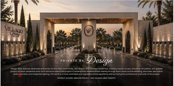 Dp5% Apartment for sale in Villaggio Grey Compound, October  launch price installments up to 10 years