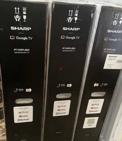 شاشتين Sharp smart tv 65 بوصة لسرعة للبيع بضمان الشركة 