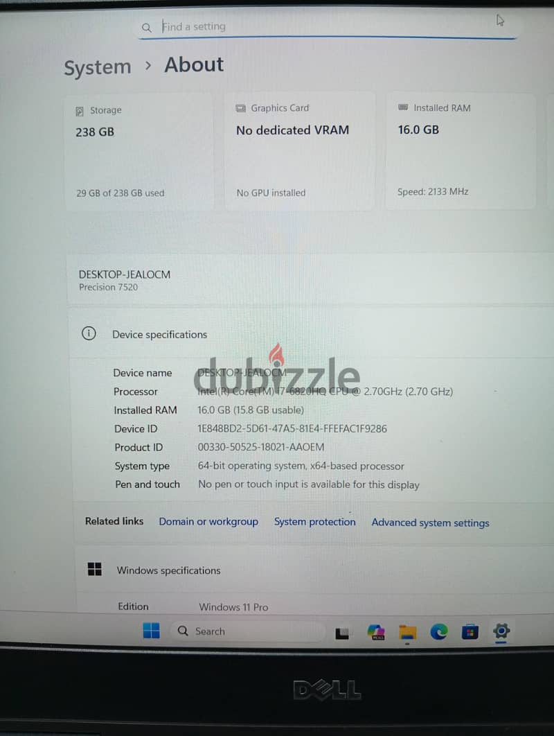 Dell precision 7520 6