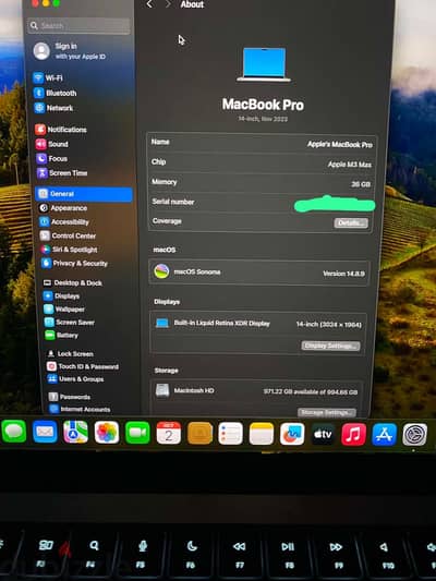 Macbook m3 max 14 inch ram 36GB