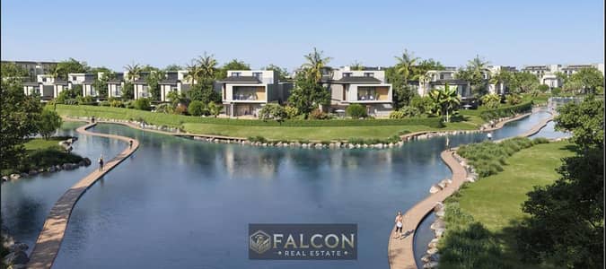amazing open view villa town house for sale by 40% off in telal east new cairo near fifth square and mountain view i city and AUC and mivida and hyde