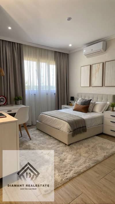 Lowest price for Apartment 3Bed in New Capital with 95,000 Only Over 14Years, with Panoramic view of largest lagoon in New Capital and Green River