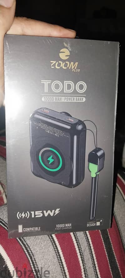 باور بنك Zoom Plus TODO بسعة 10000mAh كل ما تحتاجه للشحن في جهاز واحد