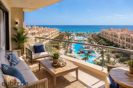 Chalet finished with a panoramic sea view for sale in installments at the finest resort in Ain Sokhna