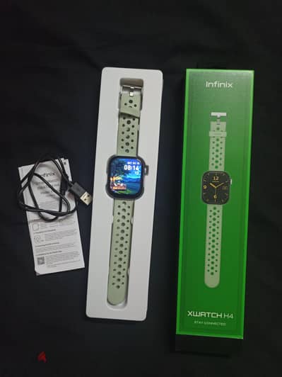 ساعة بمايك وسماعة Infinix XWatch H4 XW4L كسر زيرو