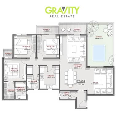  3-Bedroom Rooftop Apartment Directly from the Owner – Lowest Price for a Quick Sale in the Capital – Apartment for Sale – R7 – New Administrative C