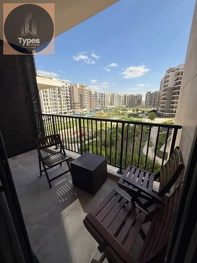 Fully furnished studio for rent in Zed West compound; 53 sqm, 4th floor, landscape view, first-time occupancy.