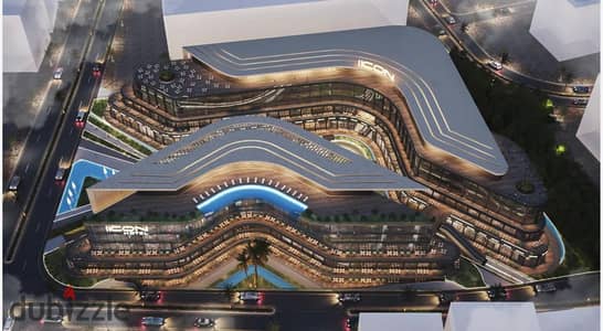 Ground floor shop for sale, distinguished, at the entrance of the plaza, 40m for sale in IKON Mall in front of the Institute of Applied Arts serving the first and second district with a huge population density in the heart of 6 October