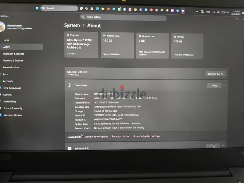 Lenovo Thinkpad E595 5