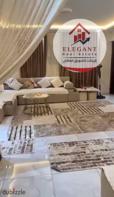 Apartment for immediate handover for sale in Zahraa Nasr City (Al-Jamiaa Street), close to all amenities. Ultra-super-lux finish, first floor with ele