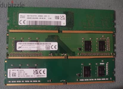 رامات 4 جيجا ddr4 تردد 3200 H. Z بحالة ممتازة وسعر لقطة