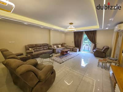  Spacious 220m² Furnished & AC Flat Overlooking a Square – Off Lebanon & Shehab St. (Mohandessin) 