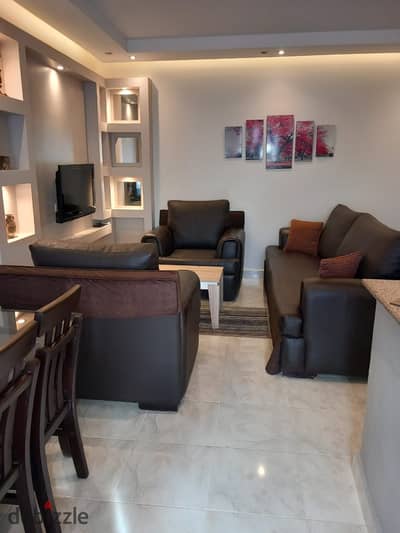Fully furnished 60m studio with private garden ready to move in great price in Al Rehab 1 – Phase 5, New Cairo.