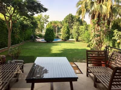First row golf semi furnished twin house with pool for rent in Katameya Heights Compound