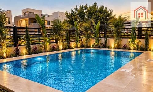 Ultra high modern and new furnished villa with swimming pool for rent in compound lake view Hyde Park new Cairo