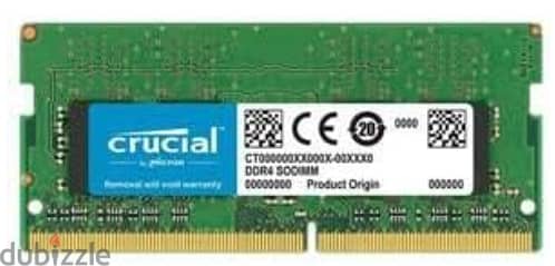 رام لابتوب Crucial DDR4 16GB (2×8GB) 2666MHz أصلية