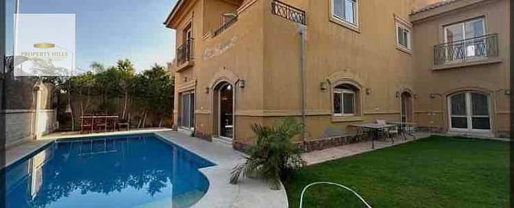 Last villa at this price   immediate, large area for families 454 meters, compound villas only with all services and facilities Gas, electricity, water, and landline telephone in Fifth Settlement behind the American University in front of Mountain View and Katameya Dunes and behind Patio 7