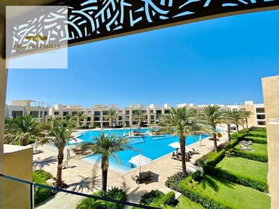 Chalet for sale overlooking the sea with a private rooftop in El Gouna, ready for immediate occupancy.
