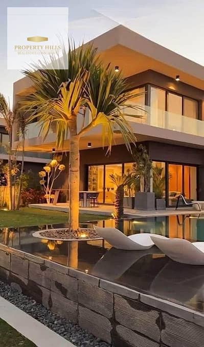 for sale villa prime location in Swan Lake Compound - Hassan Allam next to Golf Views in Palm Hills fully finished