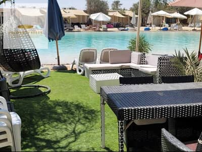 شاليه ارضي بجاردن للبيع بجوار الماظه باى 3غرف ماستر +نانى روم متشطب بالكامل بدابل ڤيو لاجون و لاند سكيب بمقدم 5%فقط