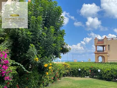Ground chalet with a garden for sale, overlooking the sea, fully finished with air conditioning for sale with a 40% discount in the best Saudi village on the North Coast