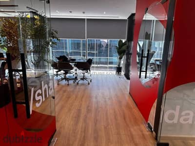 Unique administrative headquarters 138 sqm air-conditioned for rent in Waterway 5A, Fifth Settlement