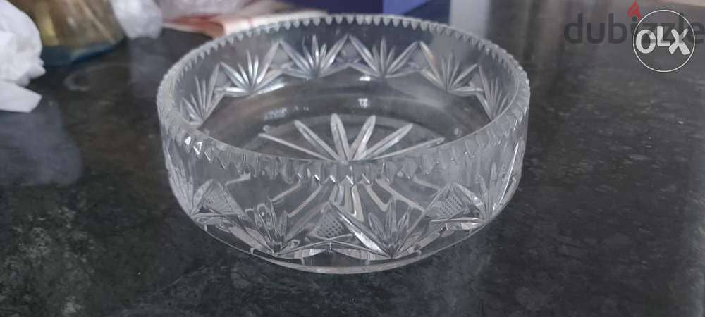 Sawtooth heavy vintage crystal bowl, pinwheel pattern 1