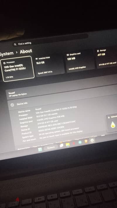 HP Laptop 15s-fq5xxx icore7